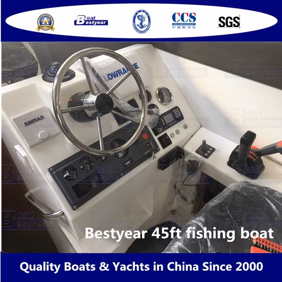 Bestyear 45FT 13,5 m Glasfaser-Hochgeschwindigkeits-Offshore-Fischerboot für 6 Personen